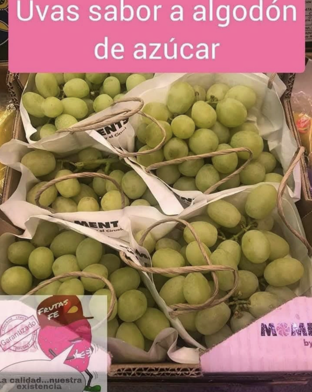 Uvas con sabor a algodón de azúcar